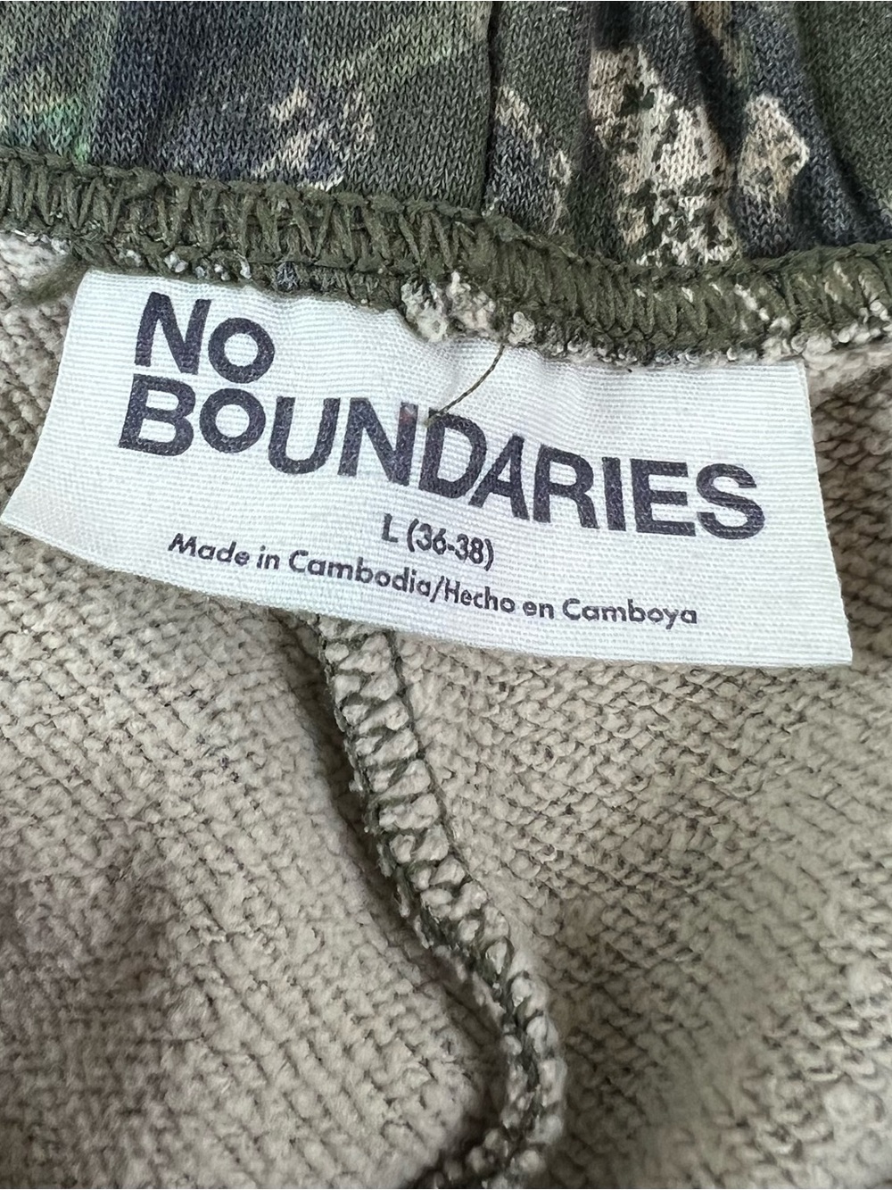 Mens No Boundaries Camo Sweat Jogger Pants Drawstring Pockets Stretch Large - Picture 3 of 7